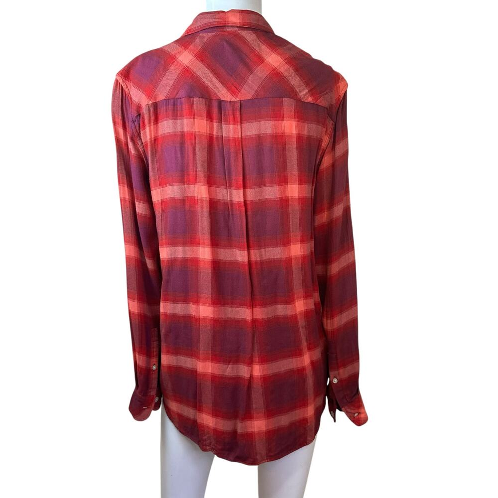 Gap X Pendleton Red Flannel Viscose Soft Plaid Bu… - image 2